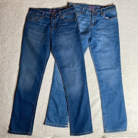 Set Lot of 2 Denim Jeans Set Place Skinny Size 12 - Picture 3 of 13